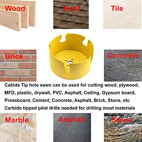 Maxtool 6" Tct Hole Saws 152Mm Carbide Tipped Holesaw 2.25" Deep Cut For Cutting Asphalt Brick Concrete Gypsum Limestone Tile Wood Mdf; Ct00Y57R600 #TOP4