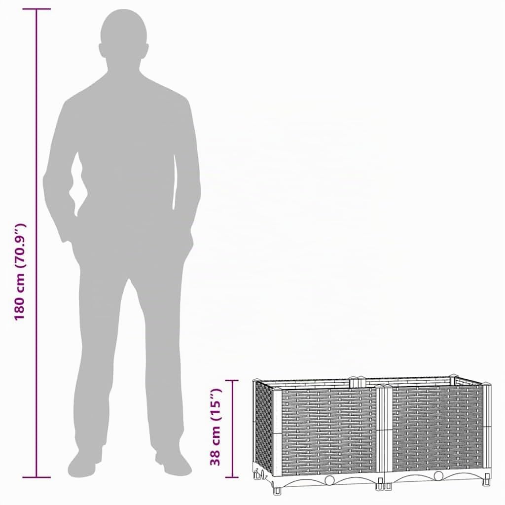 vidaXL Arriate 80x40x38 cm Polipropileno