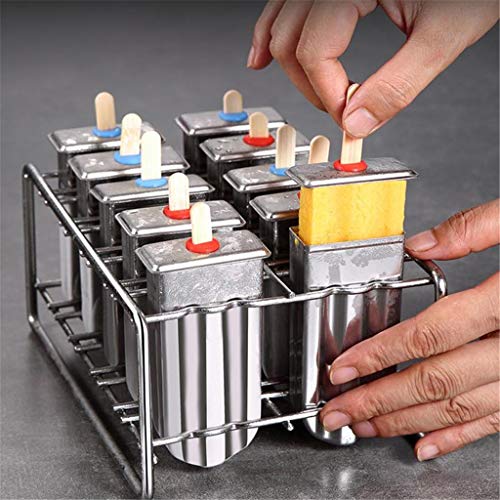 JDH EIS am Stiel aus Edelstahl, Hochleistungs-EIS am Stiel aus Edelstahl mit Bambusstock Ice Lolly Bars Stabhalter 6er… – Bild 4