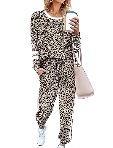 Image of Aloodor Sweatsuit for Women 2 Piece Outfits for Womens Crewneck Sweatshirts Pullover