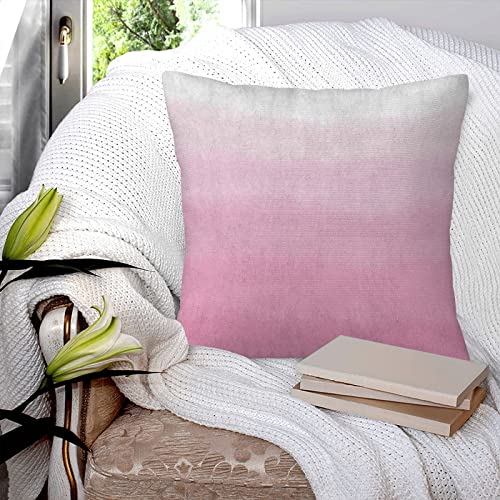 Fundas de almohada, fundas de almohada abstractas, color rosa degradado degradado, funda de almohada cuadrada de 18 x 18 pulgadas, funda de almohada para decoración de sofá y dormitorio