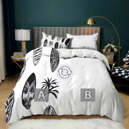 Housse de couette 220x240 surf en microfibre avec ses taies d'oreiller - 4