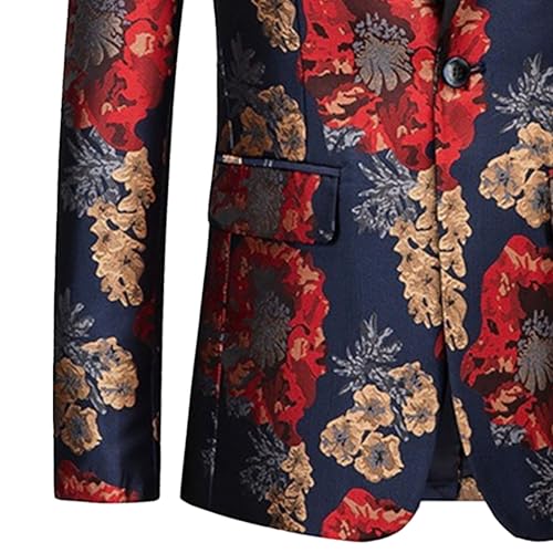 Men's Flower Print Business Stylish Blazers Banquet Performance Suit Jacket Fashion Versatile Sport Coat3