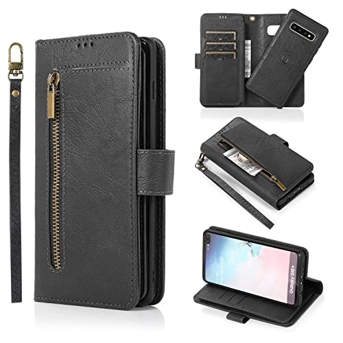Pochette Galaxy S10 Plus pour vos déplacements étui portefeuille avec porte-cartes noir