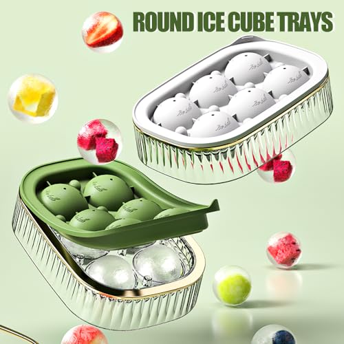 Molde redondo para cubos de hielo con tapa y silicona miniatura 4
