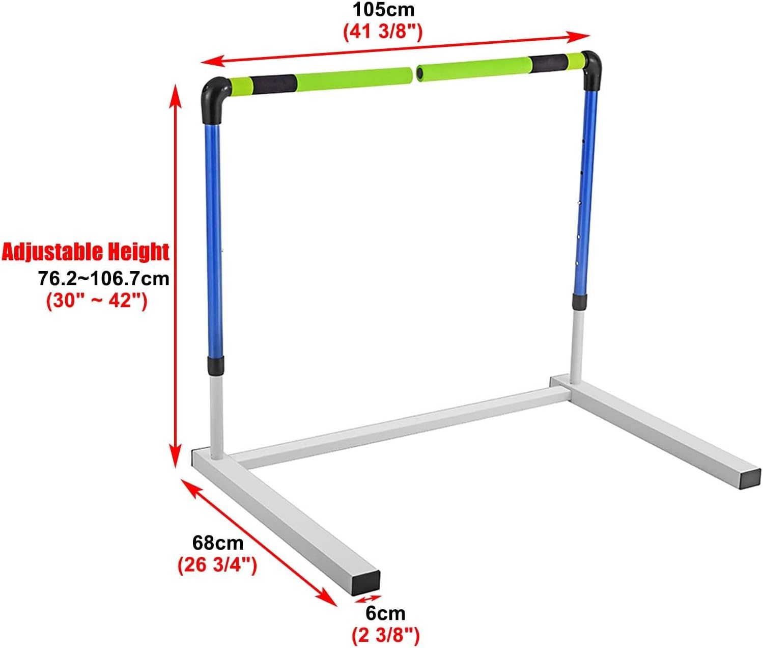 CMYUN 76-106cm Adjustable Track & Field Hurdles, School Soccer Hurdles with 180° Rotatable Crossbar, Agility Hurdles Trainer for Track Athletes, Portable