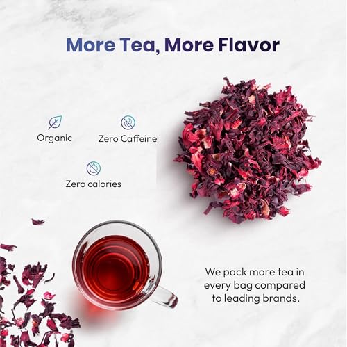 Image of Cederberg Tea Company Organic Hibiscus Tea - 30 Tea Bags | Organic Herbal Tea From Single Origin | Eco-Friendly Tea Bags | Non-GMO Caffeine Free Tea With Zero Sugar