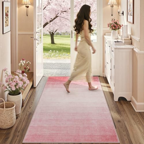 Tapete Wonnitar 3'x5' Lavable Rosa Para Niñas miniatura 2