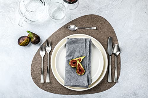 Mepra Italia Ice Flatware Set – [20 Pieces Set] Brushed Stainless Steel Finish, Dishwasher Safe Cutlery, (104122020) #TOP1