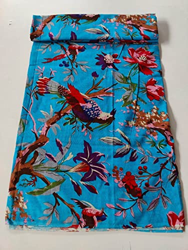 Image of Floral Printed Cotton Fabric Cloth Hand Block Print Fabric Women Material Running Jaipuri Hand Block Printed Women Dress Material Kurtis Natural 44 inch Inches Width 2.5 Meter (Pattern 31)