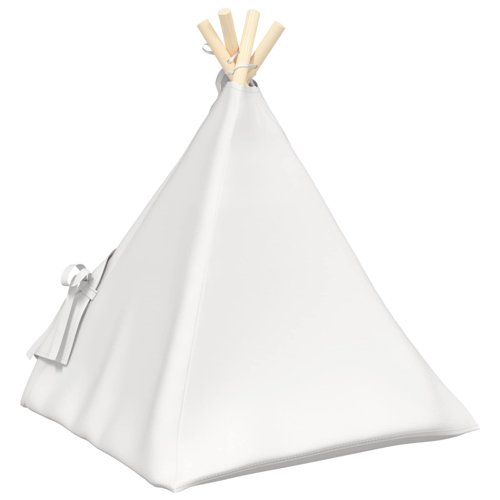 Tipi pour animaux de compagnie avec coussin Blanc 50 x 50 x 60 cm Tente tipi en polyester pour chats et chiens Tente amovible et lavable