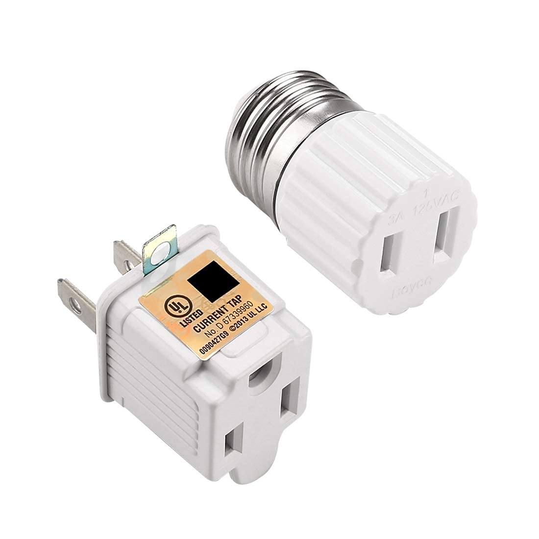 Buy Borju Light Socket to Plug Adapter with Grounding Plug Converter
