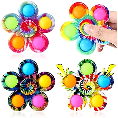 Effacera Fidget Spinners Toys 4 Pack, Fidget Toys for Kids Adults, Bulk Pop Sensory Fidget Stress Relief, ADHD Autism Products for Kids Valentines Day Gifts Girls Boys Birthday School Classroom Prize Cover
