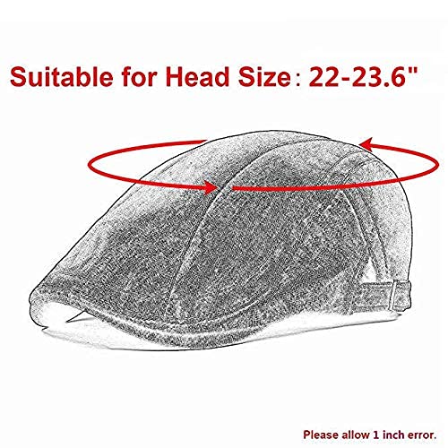 Image of Quanhaigou Unisex Denim Newsboy Hats Flat Ivy Gatsby Cabbie Driving Berets Hat Cotton Dad Cap for Men Women