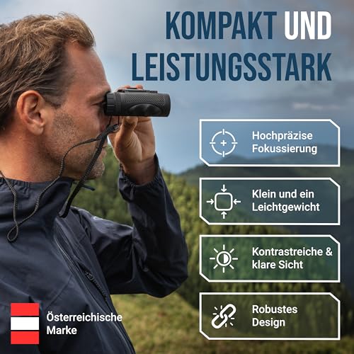 ZIRBITZ® HD Fernglas 8x25 kompakt & leicht - Leistungsstarkes Allround Taschenfernglas für...