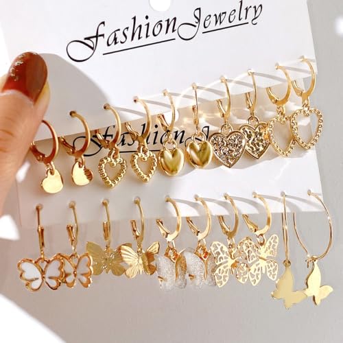 Image of Shining Diva Fashion Combo Set Stylish Drop Earrings for Women and Girls