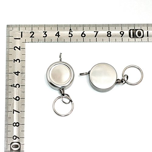 リールキー(リールキーホルダー)金具 ステンレス本体 + 強力紐タイプ 3個セット 2枚目