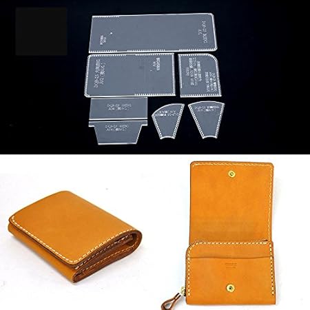 Amazon.com: NW Short Wallet Acrylic Template Wallet Leather Pattern ...