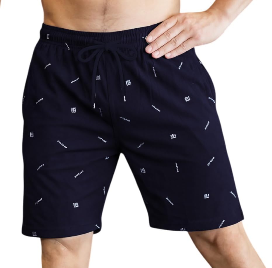 Image of FEEL TRACK Men Cotton Printed Shorts