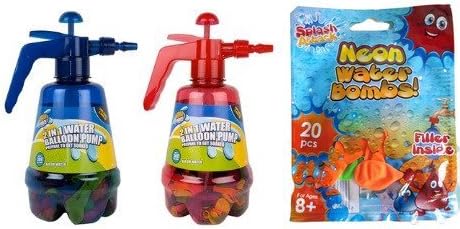 Water bomb pump with 300 extra water ballons plus 20 neon water bombs