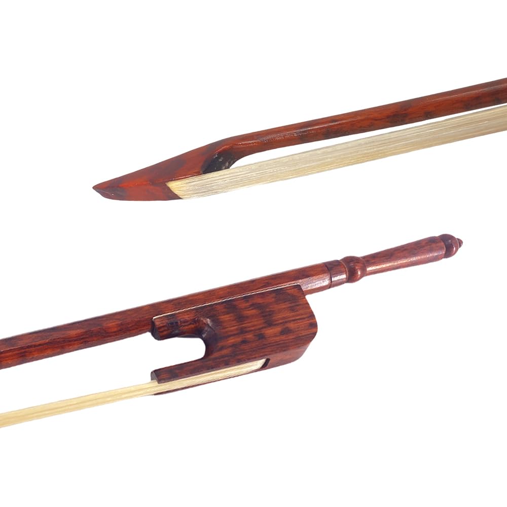 Snakewood - Arco de violín barroco 4/4 Letterwood, arcos de violín hacia afuera, tornillo largo, tamaño completo, pelo natural