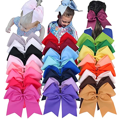 24 Colors Large Cheer Hair Bow Clips