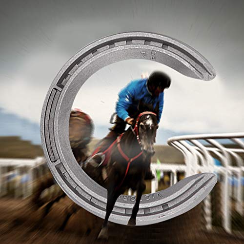 Image of AMONIDA Horseshoes, 4pcs Aluminum Alloy Horse Shoes, Horse Riding Tool Horseshoe Kit for Horseshoe Palms for Indoor or Outdoor(No 4)