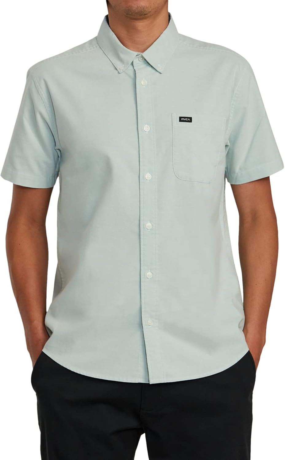 RVCA Men's Thatll Do Stretch Shirt, Green Haze, M