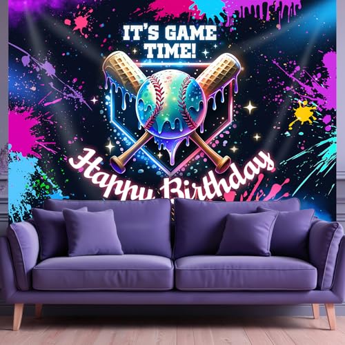 Fondo decorativo de cumpleaños Tema Béisbol 7x5 pies miniatura 5