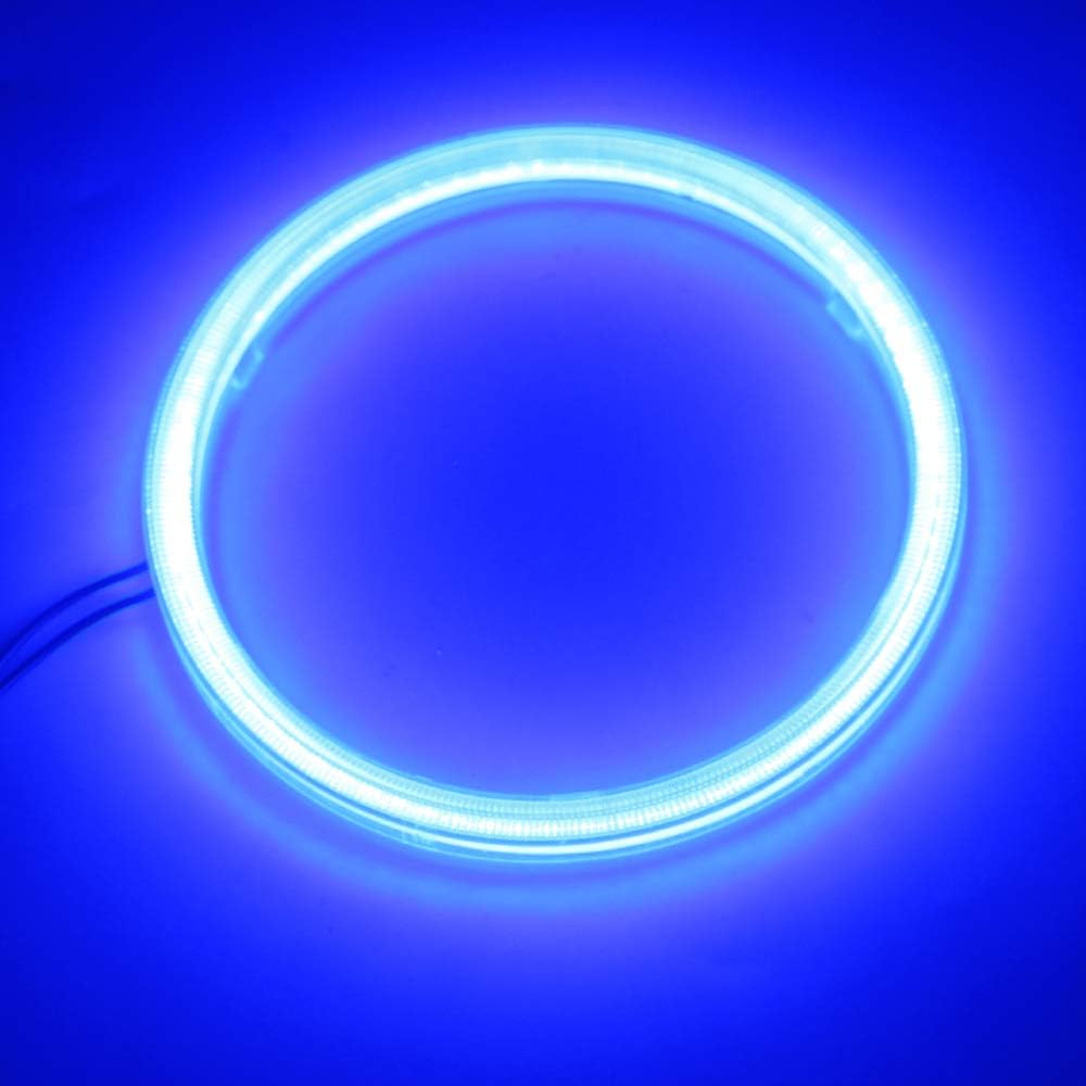 GrandviewTM 1 Pair (2pcs) Car Light LED Chips 100MM 72SMD Angel Eyes Halo Ring Headlight Warning Lamps 12V with Shell (Blue)