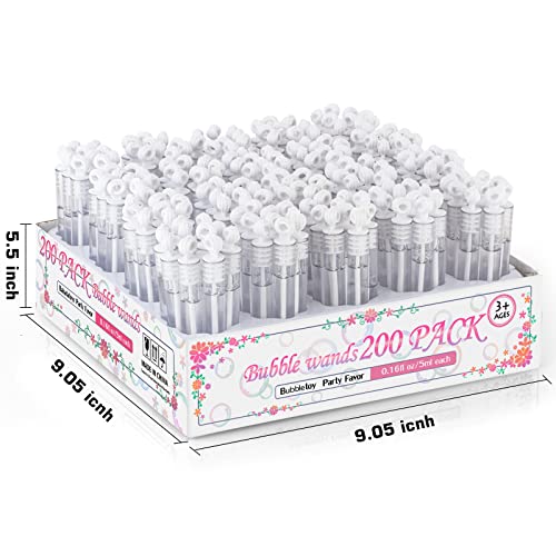 image for Uzoxlsn 200 Pack Mini Bubble Wands, White Bubble Stick Toy Bulk for We