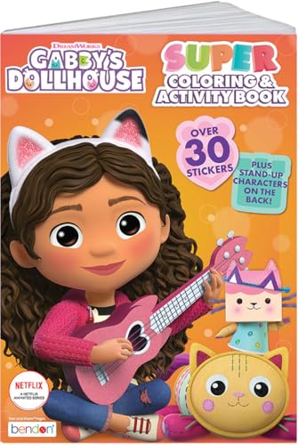 Bendon Gabbys Dollhouse Coloring Book | Gabbys Dollhouse Activity Book | Gabby Doll House Coloring | 30+ Stickers | 144 Pages | Officially Licensed