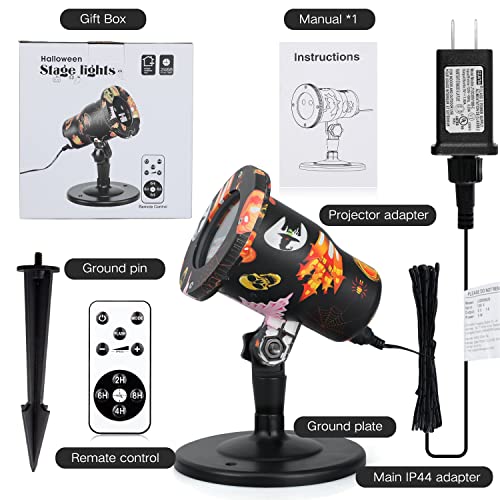 Halloween Projector Lights Outdoor Waterproof,Halloween Laser Lights With Remote Control,Halloween Decorations Led Lights With 8 Patterns For Patio, Garden, Wall,Gate,Halloween Decorations, Party. #TOP7