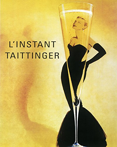 16" X 20" CANVAS Champagne L'Instant Taittinger Grace Kelly Black Dress French Drink Vintage Poster Repro Shipped Rolled Up
