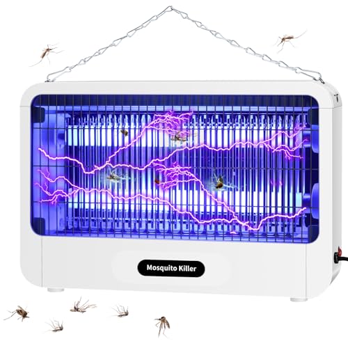 RJEDL Fly Killer, 4200V Fly Zapper Outdoor Indoor, 20W UV Electric Mosquito Trap Repellent, Insect Bug Catcher IPX4 Waterproof, Bug Zapper for Kitchen Home Garden Commercial Industrial