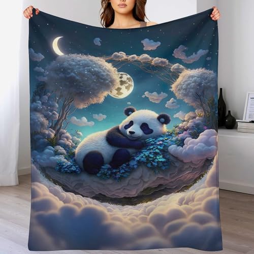 Couverture douce de qualité supérieure motif panda lit 150x200