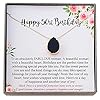 50th Birthday Gifts for Women,14K Gold-Filled Black Onyx Necklace Jewelry Gift with Meaningful Message