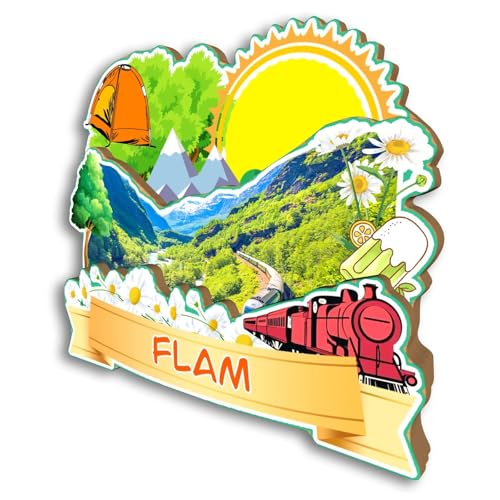 Imán decorativo de madera Flam Noruega 3.5 pulgadas miniatura 2