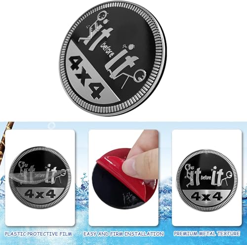 Image of Black It Before It Metal Car Badge Stickers for Jeep Wrangle Round Auto Car Emblem Sticker 3D,4 x 4 for Jeep Decals, Metal Car Badge,Decorative Sticker for Motorcycle Vehicles Bumpers Trucks