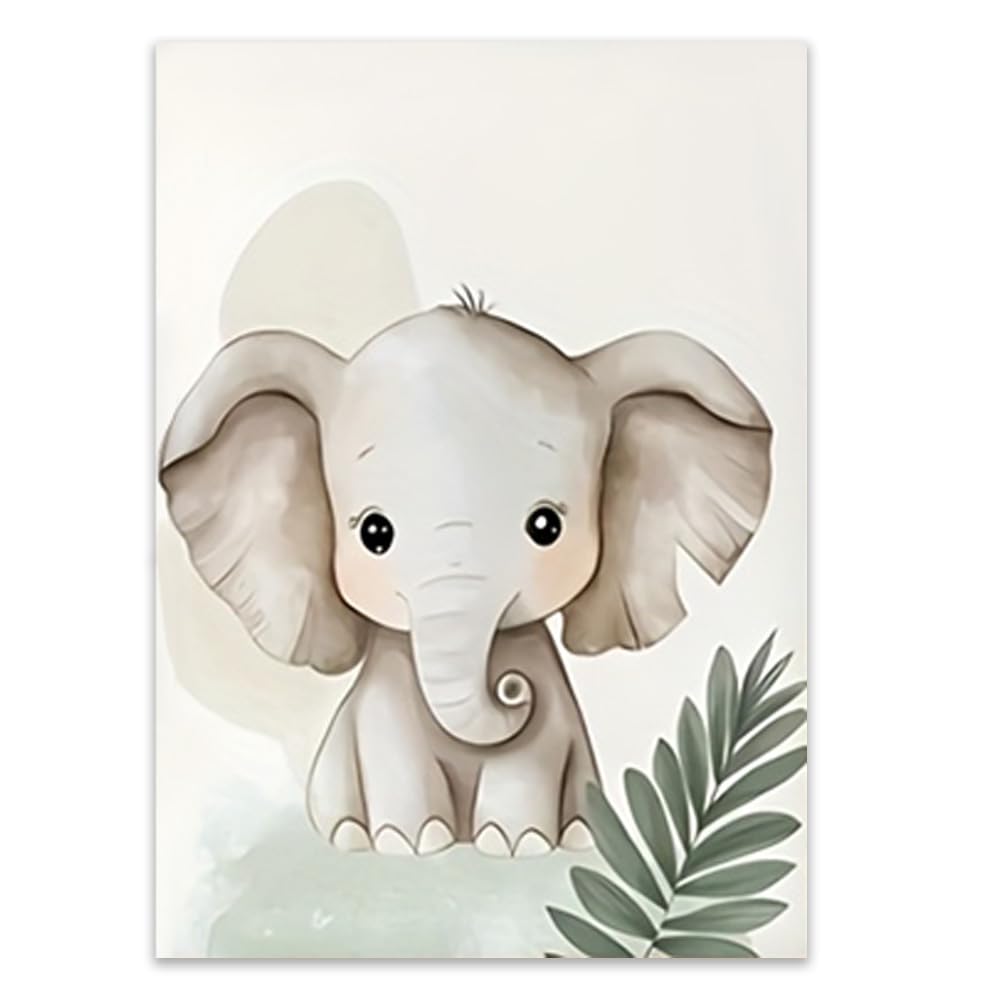 3 Laminas Animales Safari 30X40CM Cuadros Habitacion Infantil Niño Jirafa Elefantes León Poster Animales Bebe Salva Lienzo Decorativo Infantil Laminas Decorativas Pared Bebe Niño sin Marco