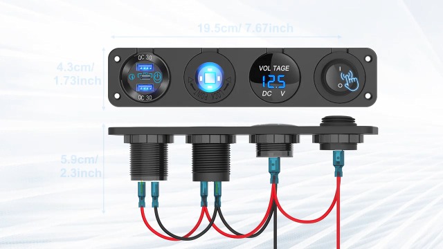 Lot De 2 Prises Allume Cigare Étanches 12V 24V Avec Câble Et Borne à Œillet Annulaire De 8 Millimètre, Fiche Mâle Femelle Avec Fusible Pour Voiture Moto Bateau Camping Car