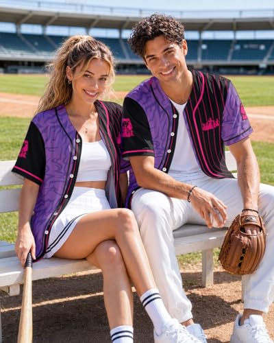 Image of 99TIMORO Fathers Holiday Graphic Baseball Jersey Shirts for Men and Women, Street Wear Funny Short Sleeve Top, Summer