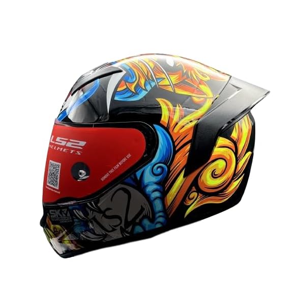 LS2 Helmets - FF352 - Foo-Dog - Gloss Black Yellow - Single Clear Visor Full Face Helmet