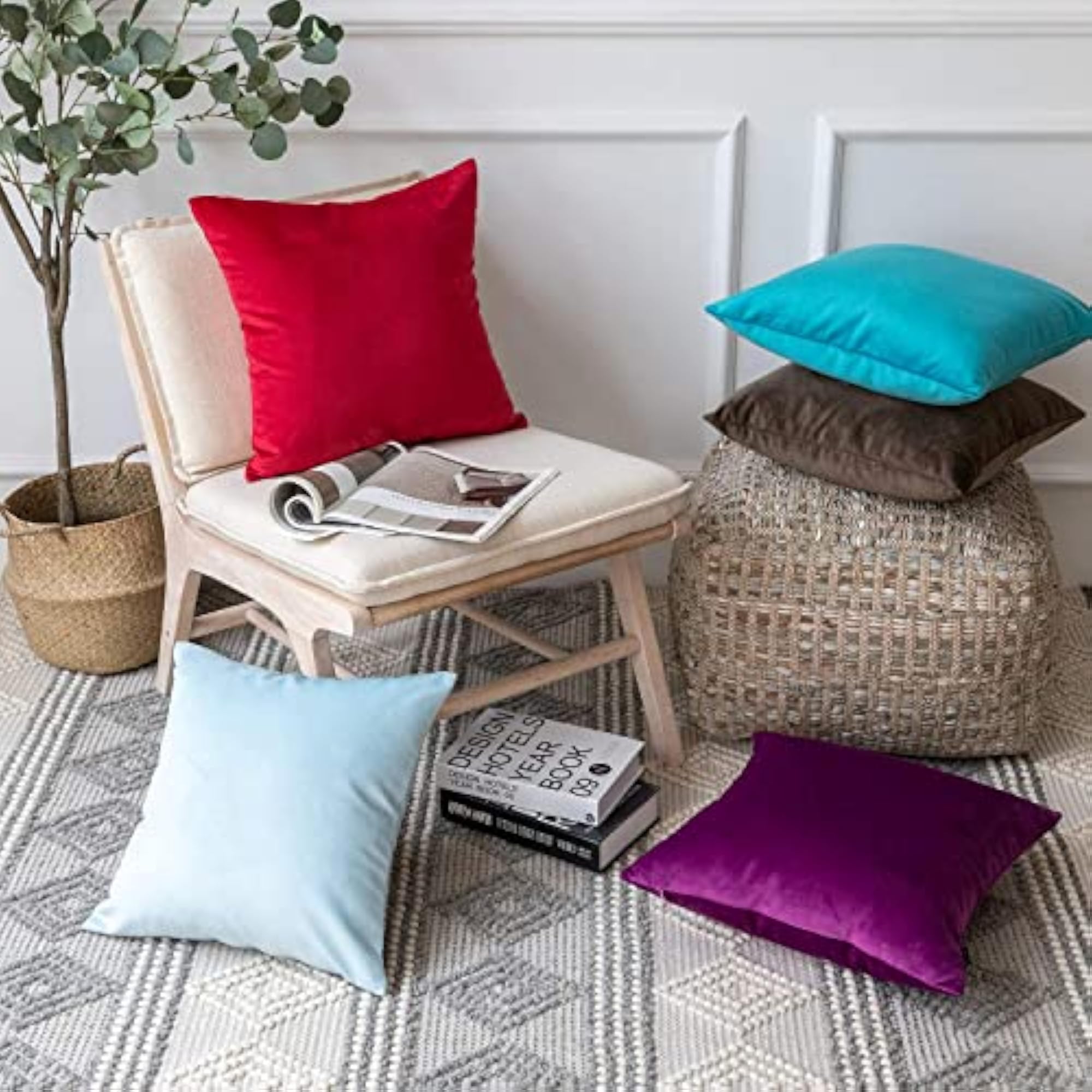 Ultra Soft Velvet Cushion Cover Beige 12x18