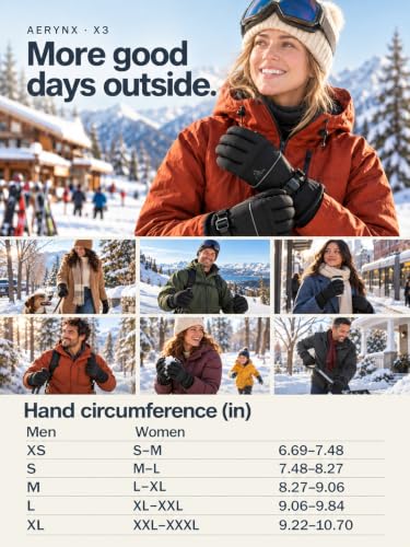 Aerynx Winter Waterproof Ski Gloves