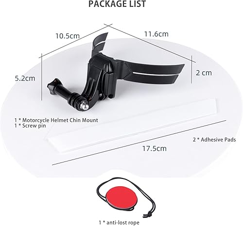 Miniatura 9 de Kit de montaje de barbilla para casco de motocicleta para GoPro Hero 1098765, DJI Osmo Action, Insta360 ONE R cámaras de acción