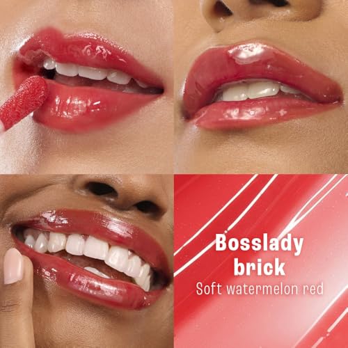 Image of LAKME 9to5 HyaGloss Powerplump Lip Oil, Bosslady Brick, 4.2ml, for Plump Glossy Lips, with Hyaluronic Acid, Vitamin E & Peppermint Oil, Lightweight Non-Sticky Formula