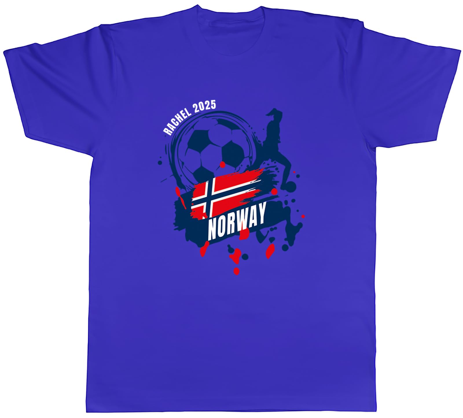 Shopagift Personalised Norway Football Supporter Fan 2025 Mens T-Shirt Tee Blue โ image 1