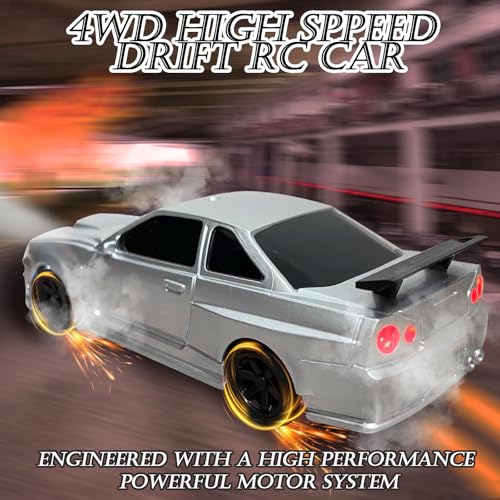 Image of 1 /43 Mini RC Drift Car with Gyroscope, 2.4GHz 4WD Full Proportional High Speed Micro Hobby RC Cars with Lights Racing Tires, Fast Small Remote Control Car, Toy Model Gift for Adults Kids Boys Girls
