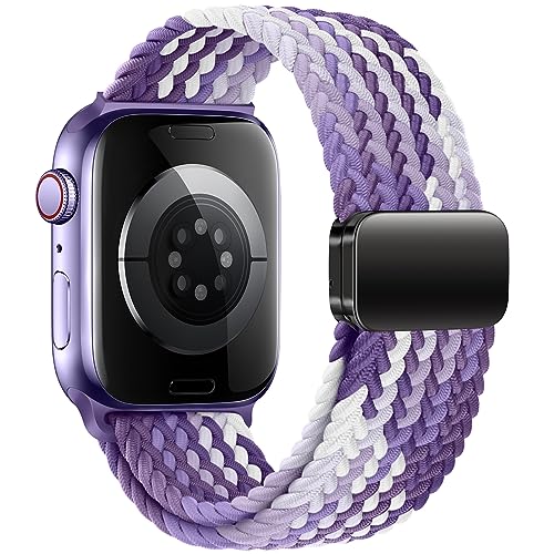 Image of Qimela Sport Loop Compatible with Apple Watch Band 38mm 40mm 41mm 42mm 44mm 45mm 46mm 49mm for Women Men,Magnetic Strap Stretchy Braided Wristband for iWatch Series 11 10 9 8 7 6 5 4 SE Ultra 3 2 1